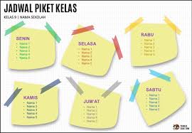 Struktur organisasi kelas kreatif dari karton; Download Contoh Desain Jadwal Piket Kreatif Dan Unik Terbaru Penulis Cilik