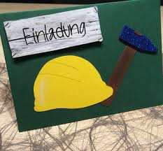 Einladungskarte Zur Baustellenparty Geburtstagseinladungen Kinder Geburtstag Junge Geburtstagskarte Basteln Kinder