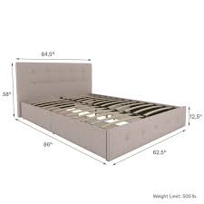 Wood feet with a dark brown finish. Houchins Tufted Upholstered Low Profile Storage Platform Bed Upholstered Storage Upholstered Bed With Storage Platform Bed