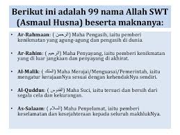 Sesungguhnya milik allah 99 nama, barang siapa yang menghitungnya maka pasti masuk surga.[ Asmaul Husna Pengenalan Dalil Video Kuliah Agama Facebook