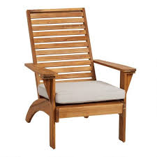 Natural Acacia Kapari Adirondack Chair With Cushion V1 Patio Furniture Chairs Outdoor Chairs Outdoor Dining Chairs