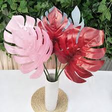 Thus, these flowers are kept in vases and they keep beautifying your room. Ed Artificial Tropical Palm Leaves Fake Monstera Leaves Plastic Decorative Flowers For Wedding Road Leading Artificial Plants For Home From Zw Network 0 28 Dhgate Com