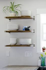 diy open shelving for our kitchen