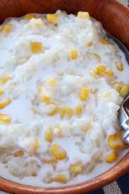 Ginataang Mais Coconut Milk Rice Pudding With Corn Recipe Coconut Milk Rice Coconut Milk Rice Pudding Coconut Milk Recipes