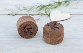 Less Is More Look What A Simple And Neat Idea A Set Of Engraved Ring Boxes For Your Big Day Ringb Engraved Ring Box Ring Holder Wedding Custom Wedding Gifts