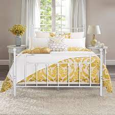Browse beds and headboards on houzz, including mattresses and bed frames in a variety of styles and sizes ranging from twin to california king. Vecelo Antique White Metal Bed With Pipe Frame Headboard Footboard Twin Full Queen Size 3 Opotion On Sale Overstock 29824104