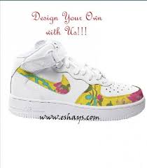 Black And Yellow Air Force Ones High Tops Custom Yellow Floral Nike Air Force Ones Hi Tops Nike Air Force Ones Kids Shoe Stores Kids Clothes Uk