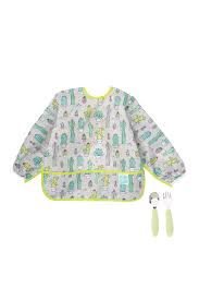 Bumkins Sleeved Bib Spoon 2 Piece Set Cactus Nordstrom Rack