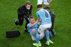 De bruyne, 29, was clattered off the ball by antonio rudiger in the second half and hit the deck hard. Kevin De Bruyne Injury Belgium Star Could Miss Euro 2020 Opener The Athletic