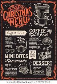 Christmas Menu Template For Coffee Shop On A Blackboard Background Vector Illustration Brochure For Xmas Coffee Shop Menu Restaurant Menu Design Christmas Menu