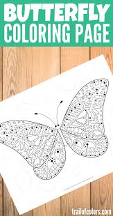 Free Printable Butterfly Coloring Page Trail Of Colors