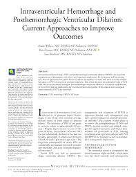 Pdf Intraventricular Hemorrhage And Posthemorrhagic Ventricular Dilation Current Approaches To Improve Outcomes