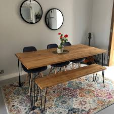 Reclaimed Dining Table With Hairpin Legs Kitchen Table Etsy Reclaimed Dining Table Dining Table In Kitchen Dining Table Sizes