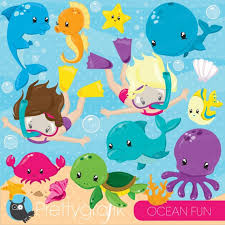 Buy 20 Get 10 Off Snorkeling Kids Girl Clipart Scuba Diving Etsy