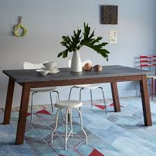 Solid Wood Table W Patched Metal Top Home Decor Solid Wood Table Table