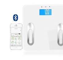 BlueBerry Digital Bluetooth Body Fat Scale w/ 400 lb Capacity ,Smart Wireless Bathroom Scale With Auto Recognition Technology and Free Apps for iOS