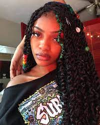 Cute Passion Twist Hairstyle With Shell Hair Accessories Twist Hairstyles Twist Braid Hairstyles Hair Styles