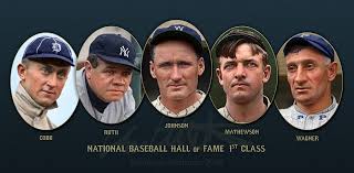 Image result for first baseball hall of fame members elected in 1936"