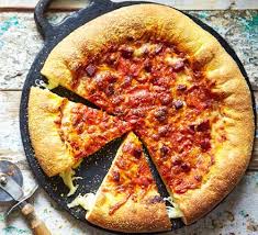 Mozzarella Stuffed Crust Pizza Recipe Bbc Good Food Recipes Food Recipes