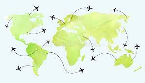• carte des fuseaux horaires & horloge internationale : Itineraires D Avion Sur La Carte Du Monde Illustration Stock Illustration Du Canada Geo 64871672