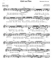 Arranged by david sides for rookie level pianists. Alicia Keys Girl On Fire Free Sheet Music Pdf For Piano The Piano Notes