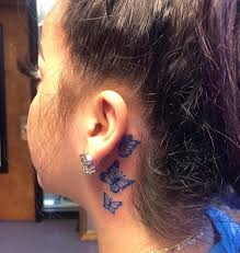Pin By T On Tatted Neck Tattoos Women Behind Ear Tattoos Girl Neck Tattoos