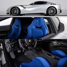 Ferrari F12 Silver With Black Blue And Grey Interior Custom Seats Ferrari F12 Ferrari Car Seats