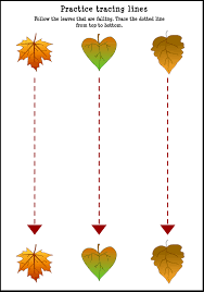 This is a great way to Fall Leaf Tracing Lines Worksheet For Kids Crafts And Worksheets For Preschool Toddl Fall Preschool Activities Tracing Worksheets Preschool Fall Preschool