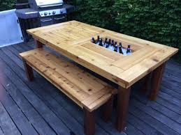 Cedar Patio Table W Hidden Coolers Diy Patio Table Patio Furnishings Wood Patio Furniture
