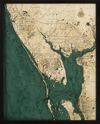 Charlotte Harbor 3 D Nautical Wood Chart 24 5 X 31