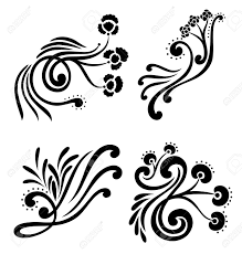 By isolating the geometric or organic shape first and then embellishing on it. Decorative Design Element Of Swirled Organic Shapes With Flower Royalty Free Cliparts Vectors And Stock Illustration Image 7051727