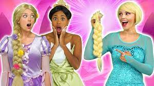 Elsa S Hair Cut Will She Lose Freezing Powers With Rapunzel Tiana Belle And Kim Possible Youtube