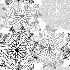 Seamless Pattern With Hand Draw Flowers Floral Illustration Flower Drawing Flower Line Drawings Drawings