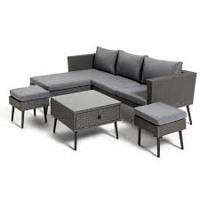 Come with cushion whose cover is removable & washable. Buy Habitat 5 Seater Rattan Corner Sofa Set Grey Garden Furniture Sets Habitat