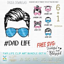 Download Fam Life Svg Dad Mom Life Svg Kids Svg Bun Hair Baby Boy Girl Family Life Bundle