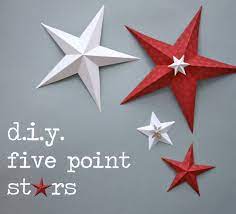 I like using a mix of patterned paper and solid paper. 5 Point Stars Diy Diy Christmas Star Xmas Crafts Christmas Crafts