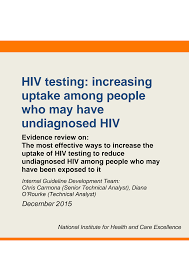 HIV testing: increasing uptake among people who may have undiagnosed HIV