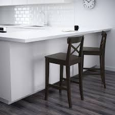 Ingolf Bar Stool With Backrest Brown Black Ikea Bar Stools Kitchen Bar Stools Home Decor Kitchen