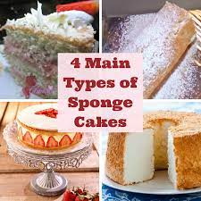 The 4 Main Types Of Sponge Cakes Used In Baking Types Of Sponge Cake Sponge Cake Recipes Sponge Cake
