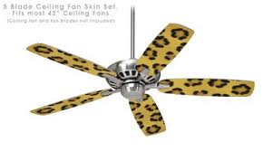 Safari Wall Stickers Ceiling Fan Skin Kit Fits Most 42inch Fans Leopard Skin Fan And Fan Blades Not Included Ceiling Fan Cheetah Bedroom Decor Ceiling