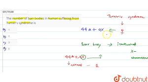 The Number Of Barr Bodies In Human Suffering From Turner S Syndrome Is Youtube