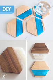 Wood Epoxy Hexagon Coasters Wood Coasters Diy Hexagon Coasters Diy Coasters