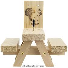 How do you build a squirrel feeder? Cedar Æ' Picnic BenchÆ' Squirrel Feeder At Birdhousesupply Com