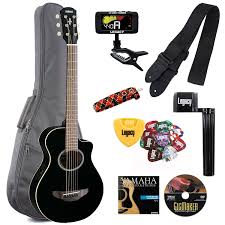 Black Yamaha Acoustic Electric Guitar Yamaha Apxt2 3 4 Size Thinline Acoustic Electric Cutaway Guitar With Legacy Accessory Bundle Acoustic Guitar Accessories Kids Acoustic Guitar Yamaha Guitar