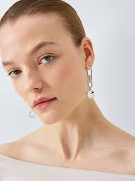 John Lewis Link Sphere Drop Earrings, Silver