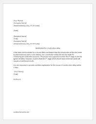 Notice delay renovation work extension : Notification Letters Related To Project Completion Word Excel Templates