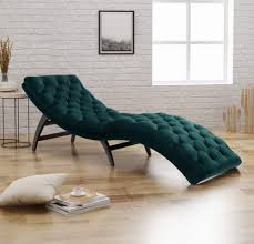 Velvet Chaise Lounge Chair Day Bed Sofa Curved Lounger Bedroom Tufted Green New Tufted Chaise Lounge Chaise Lounge Lounge