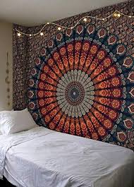 This tapestry and large wall art will turn your blank walls into a unique home decor statement. Wall Tapestry Mandala Tapestry Wall Hanging Tapestry Cotton Hippie Indian Tapestry Twin Queen Tapestry Handmade Bedspread Indian Tapestry Bedroom Wall Hangings Mandala Tapestries Wall Hangings Room Tapestry