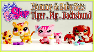 Littlest Pet Shop Lps Mommy Baby Tiger Pig And Dachshund Youtube