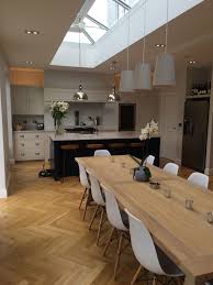 Neptune Chichester Kitchen With Navy Blue Island Neptune Imperial Pendants Above Island Kitchen Island Dining Table Dining Table In Kitchen Large Dining Table